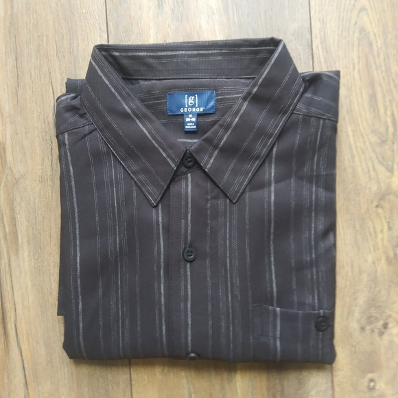 g George men's shirt size M black with gray lines - Picture 6 of 8